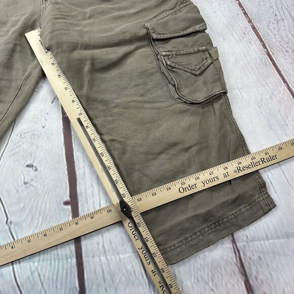 Sanctuary Linen Cargo Pants Womens Small Gray Cropped Capri Made USA 08S1165 - Picture 7 of 10